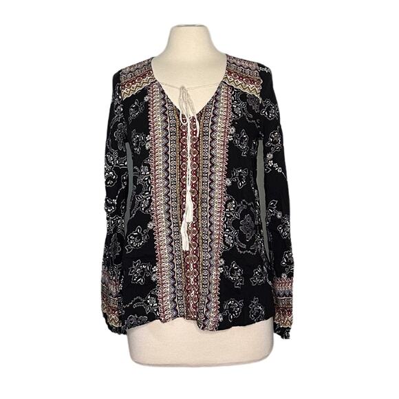 Blu Pepper Boho Black Patterned Lightweight Floral Western Free Spirit ST18 - Picture 1 of 10